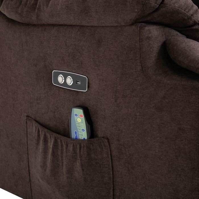 Image du produit Swisshandel24 Massagesessel mit Aufstehhilfe, Wärme, USB-Fernbedienung, Braun 83x95x105cm