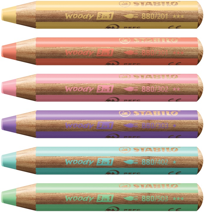 Actual product image STABILO woody 3 in 1 coloured pencil (Pastel blue, 1 x)