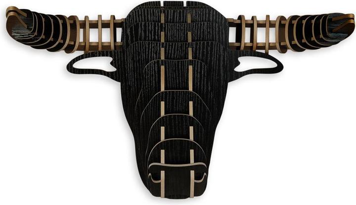 Produktbild 3D-Wandskulptur Stier 36 x 48 cm - Schwarz