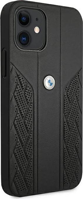 Actual product image BMW Case BMHCP12SRSPPK iPhone 12 mini 5.4" czarny/black hardcase Leather Curve Perforate (Apple iPhone 12 mini)