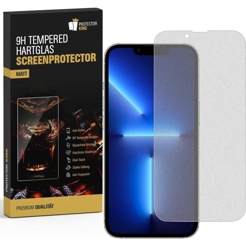 Protectorking 4x Echtes Tempered 9H Panzerhartglas Matt Entspiegelt (4 Stück, Apple iPhone 13 Pro), Smartphone Schutzfol...