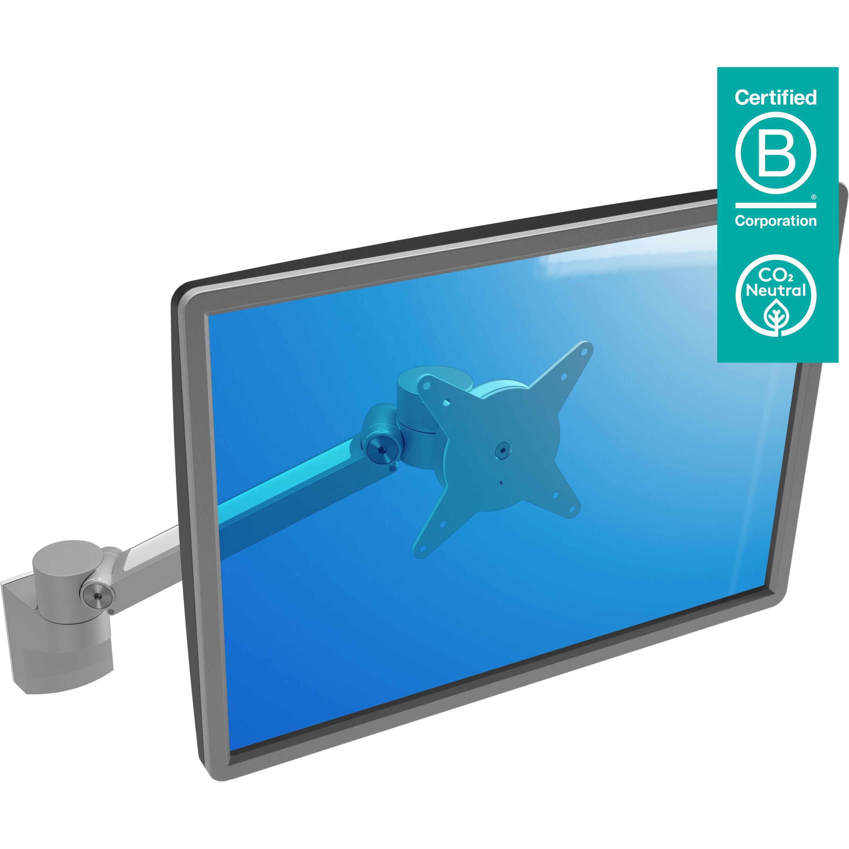 Thumbnail - Dataflex ViewLite Plus Monitorarm 312, Wandmontage, bis 24" (Wand, 24"), Monitor Halterung, Weiss, Silber