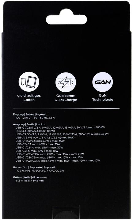 Produktbild Onit USB-Wandladegerät Quad 3C1A 100 W GaN Weiss (100 W, 4 Ports)