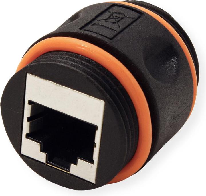 Produktbild Value RJ-45 Kupplung geschirmt, Kat.6A, Outdoor/Industrie, schwarz (Netzwerk Kupplung)