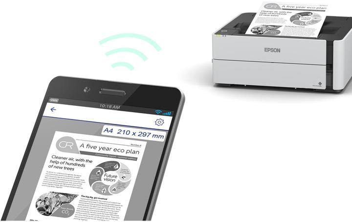 Actual product image Epson ET-M1180 EcoTank (Ink tank, Black and white)