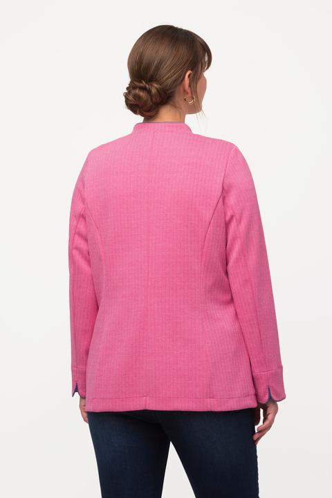 Actual product image Ulla Popken Stand Up Collar Button Front Herringbone Jacket (46)