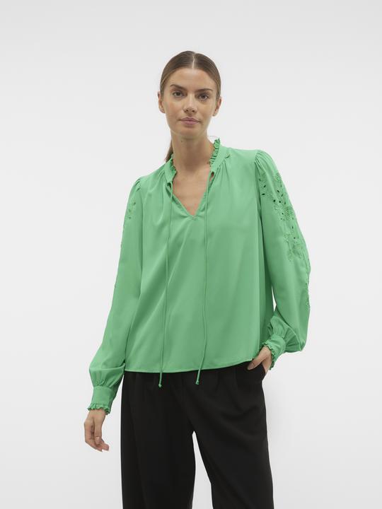 Produktbild Vero Moda Normal geschnitten V-Ausschnitt Ärmelbündchen mit Knopf Top Bluse (S)