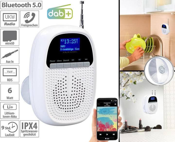 Immagine prodotto VR-Radio Radio a batteria da bagno (FM, DAB, Bluetooth)