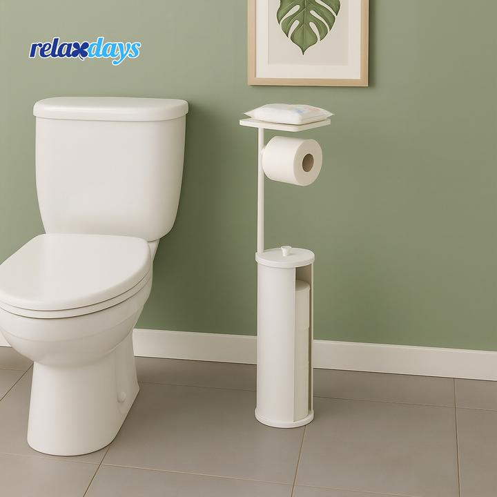 Actual product image Relaxdays WC Rollenhalter Metall mit Ablage