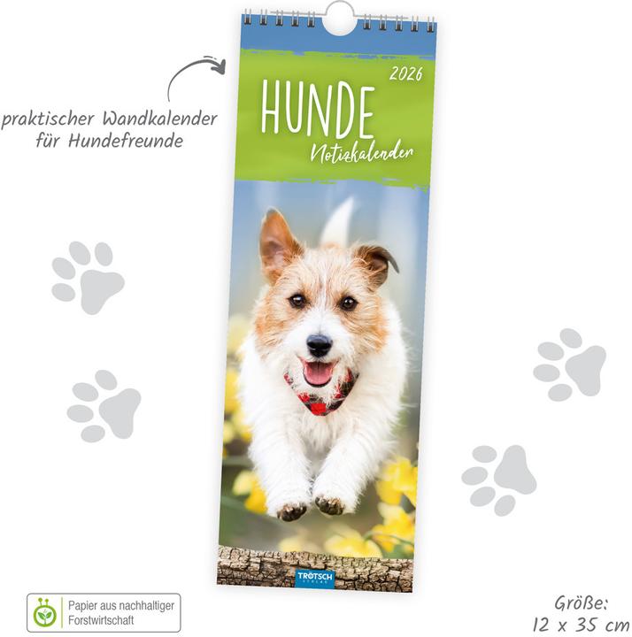 Produktbild Trtsch Streifenkalender Hunde 2026 Notizkalender (Harter Einband, Deutsch)