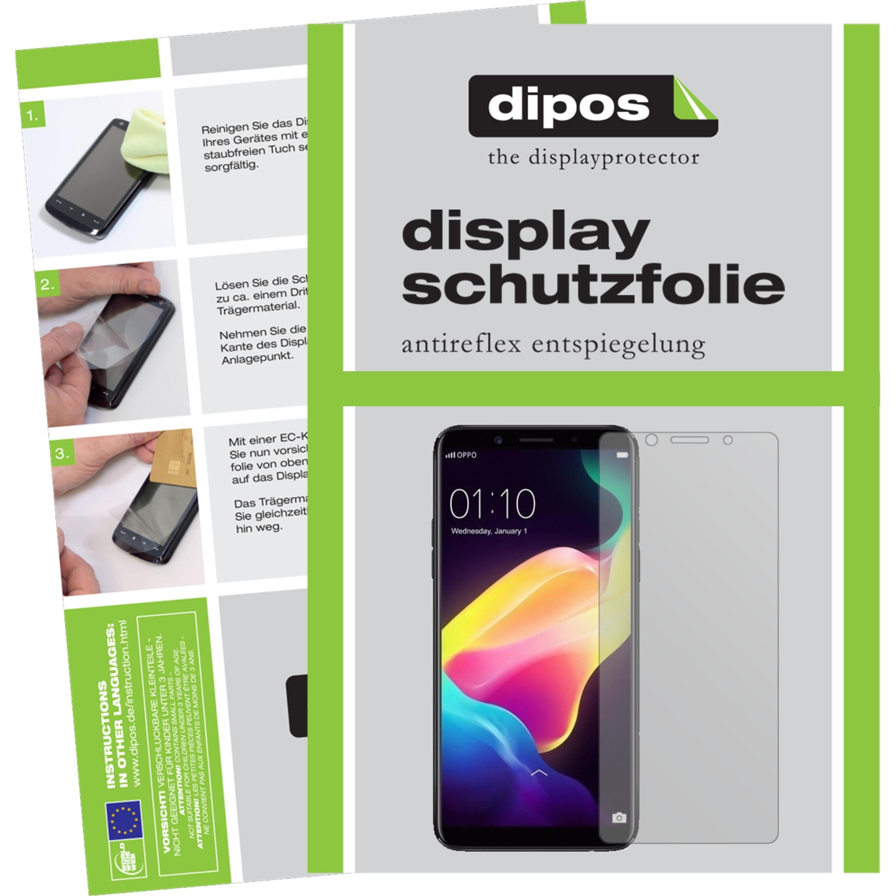 Dipos Displayschutzfolie Antireflex (2 Stück, Oppo F5 Youth), Smartphone Schutzfolie, Transparent