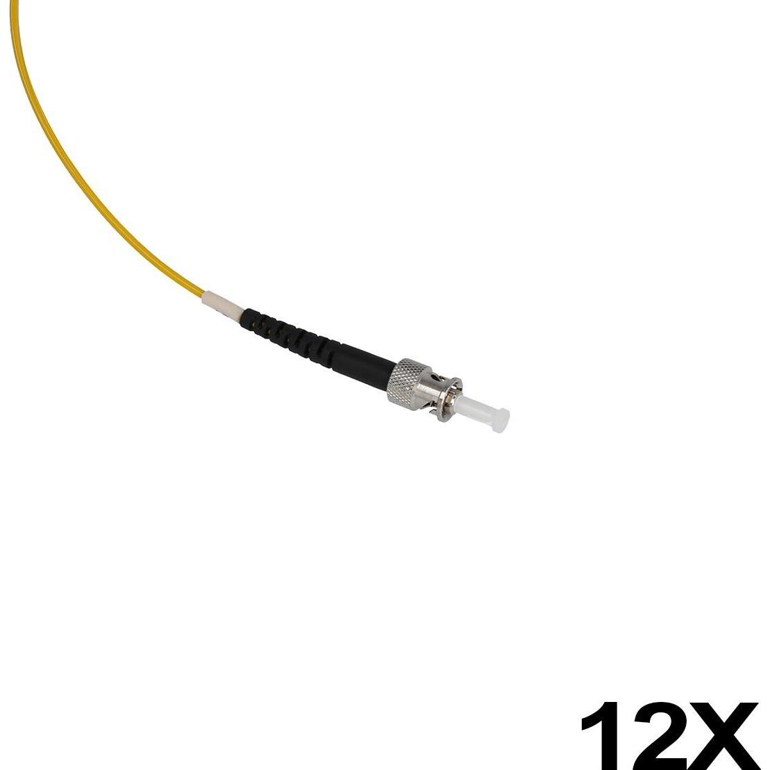 BlueOptics LWL Faserpigtail, mehrfarbig, 12x, 1 Meter, ST/PC, OM1 Multimode, Transceiver, Mehrfarbig