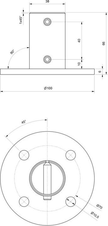 Produktbild OK-Line Bodenflansch (Edelstahl A2)