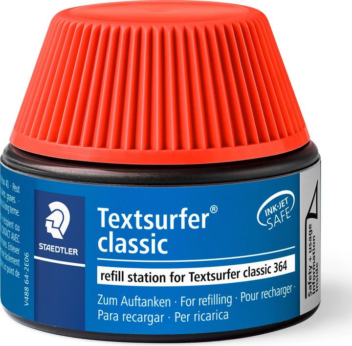 Produktbild Staedtler Textsurfer classic 488 64 Nachfüllstation für Textmarker 364, Einzelprodukt, rot (Rot, 1 x)