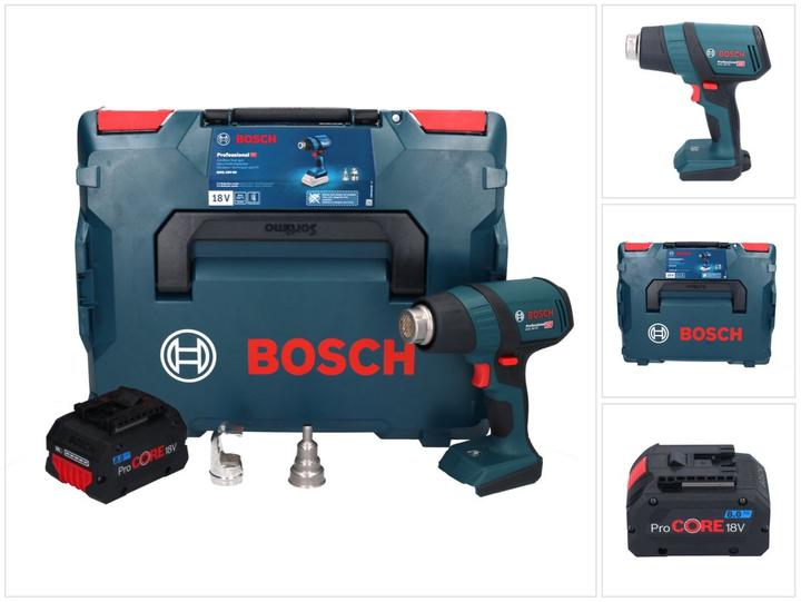 1x buse réflectrice, 32 x 33 mm, 1x buse de réduction, 9 mm, 1x Bosch ProCORE 18 V 8,0 Ah batterie, 1x Bosch L-Boxx