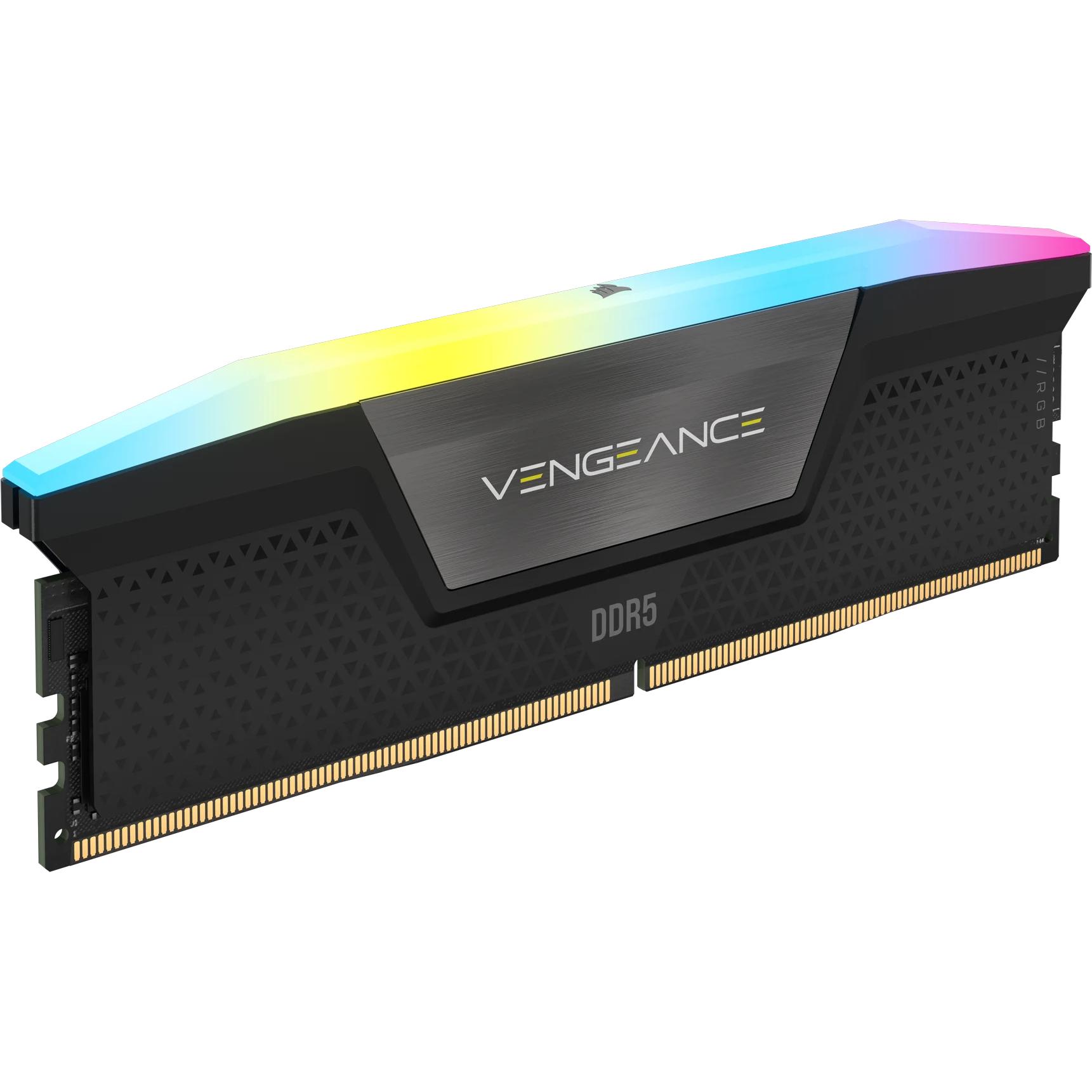 Thumbnail - Corsair DDR5, 5200MT/s 16GB 1x16GB DIMM, Unbuffered, 40-40-40-77, XMP 3.0, VENGEANCE RGB DDR5 Black Heatspre (1 x 16GB, ...