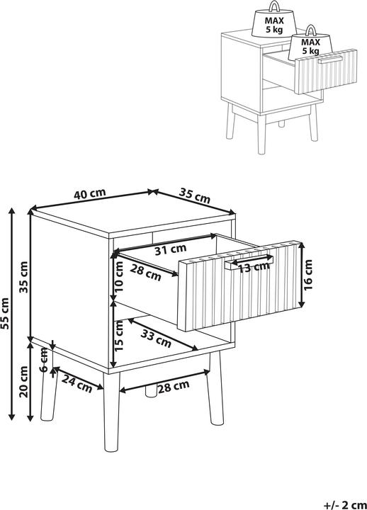 Actual product image Beliani Lynwood (40 x 35 x 55 cm)