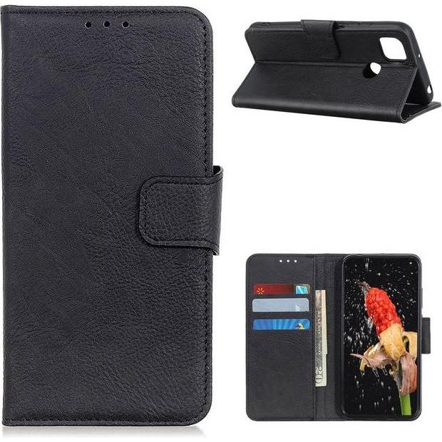 Thumbnail - MU Classic Litchi Leder Bookcover Series (Motorola Moto G 5G), Smartphone Hülle, Schwarz