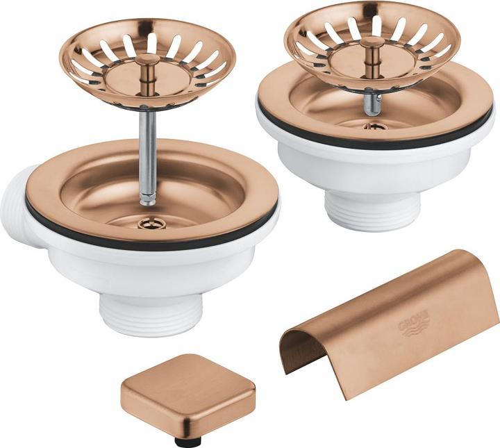 Grohe Ablaufgarnitur mit Exzenter für Küchenspülen mit 2 Becken (Drainage set)