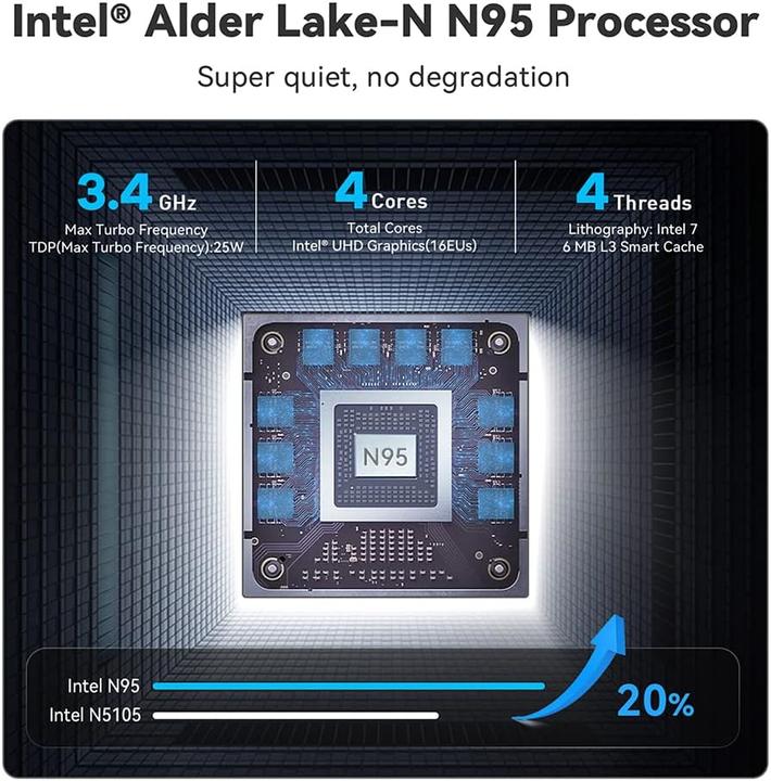 Produktbild Beelink Mini PC S12 mit Intel N95 Prozessor, 16GB RAM, 500GB SSD (500 GB, 16 GB)