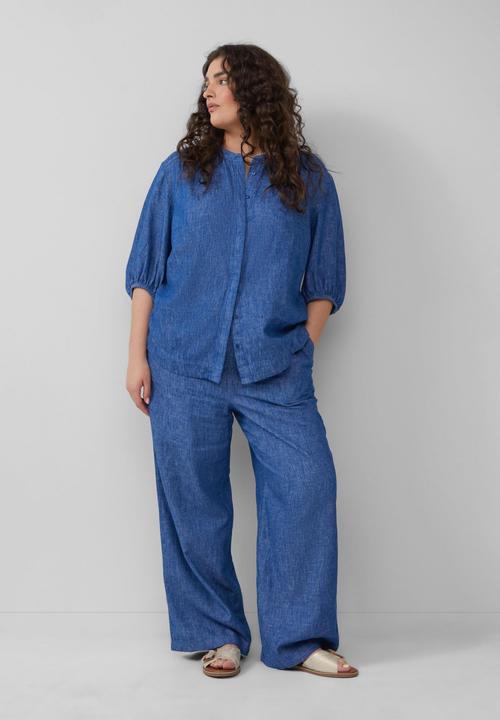 Produktbild S.Oliver Bluse Relaxed-Fit-Bluse aus Leinenmix mit Raff-Details (46)