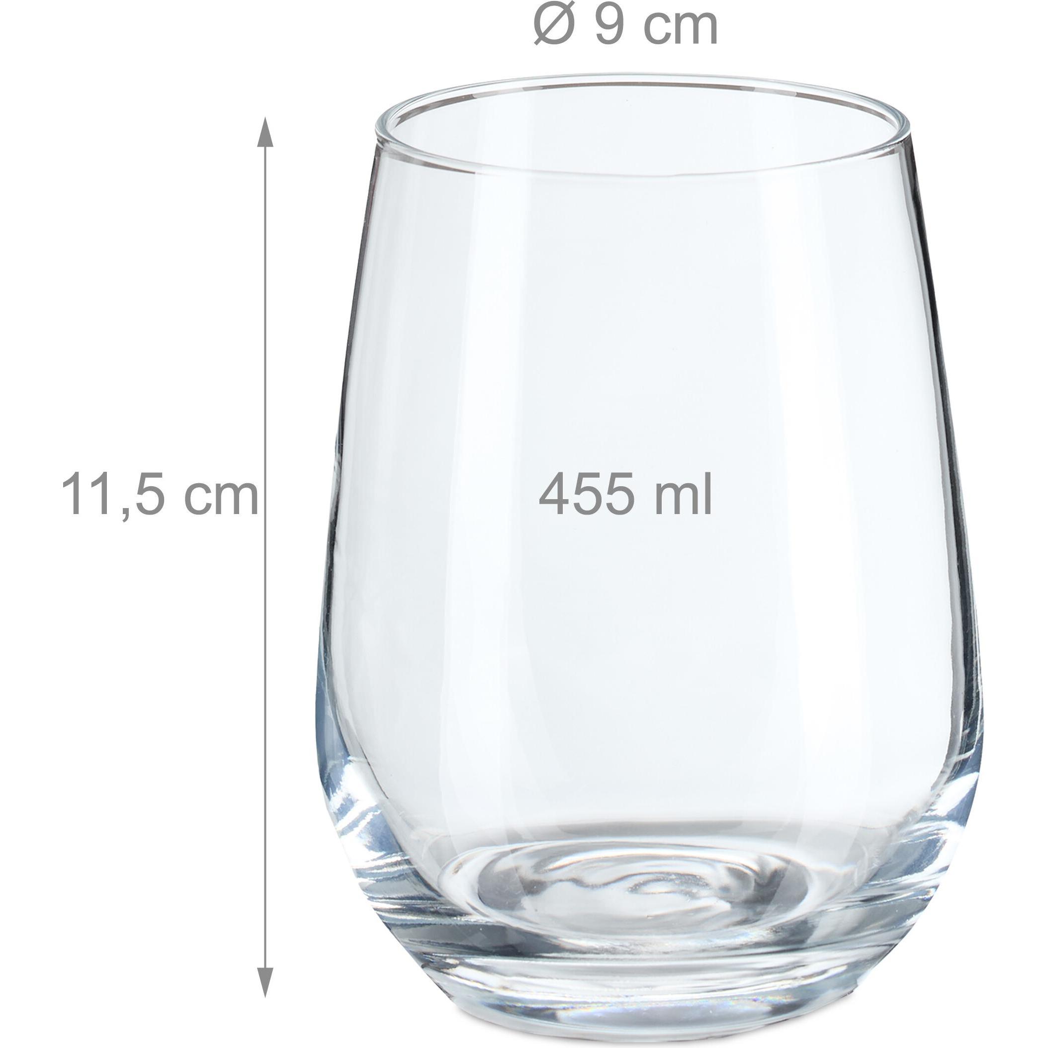 Thumbnail - Relaxdays 6x Trinkgläser, Trinkgläser, Transparent