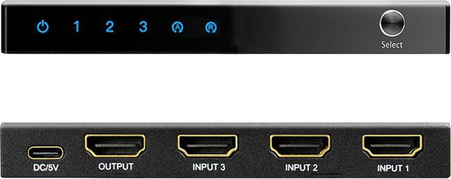 Image du produit LogiLink HDMI-Switch, 3x1-Port, 4K/60 Hz, HDCP, HDR, CEC, RC