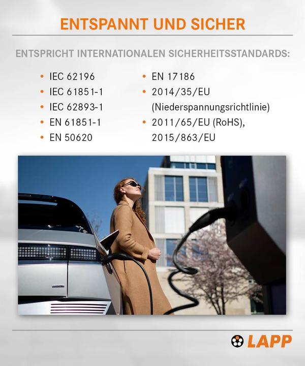 Immagine prodotto Lapp Mobility Cavo di ricarica standard Gen II HELIX, tipo 2, 32A, trifase, 5m, nero (Tipo 2, 22 kW, 33 A, 5 m)