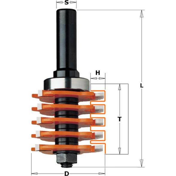 CMT, Punte per fresa, 900.616.11 Winkelfräser mit Spindel 12 mm