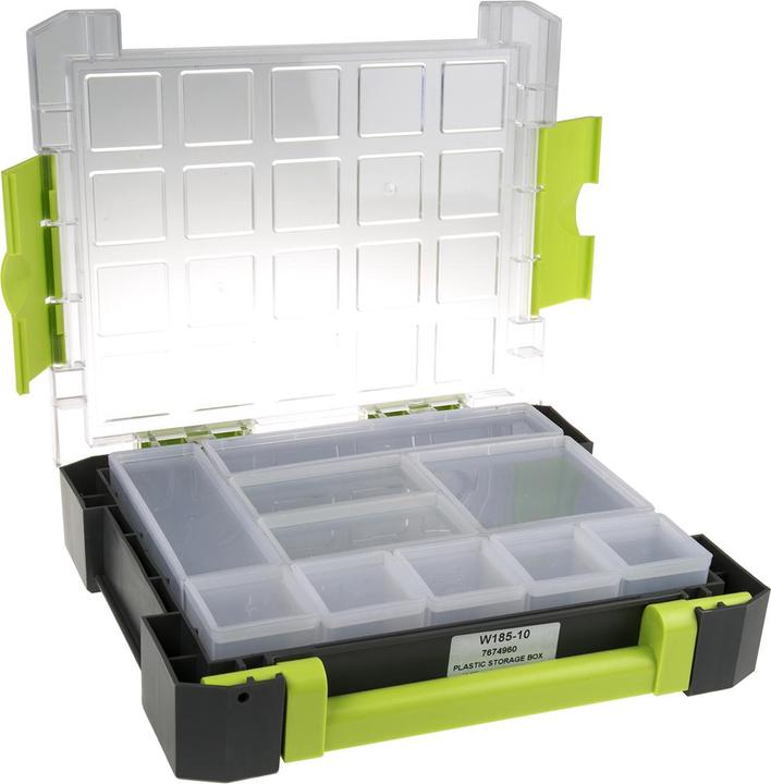 Produktbild RS PRO Kunststoffbox mit 10 Einschen