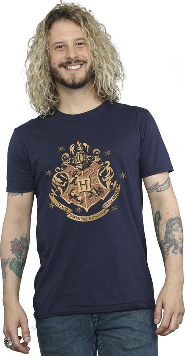 Actual product image Mens Gold Hogwart Crest T-Shirt (XL)