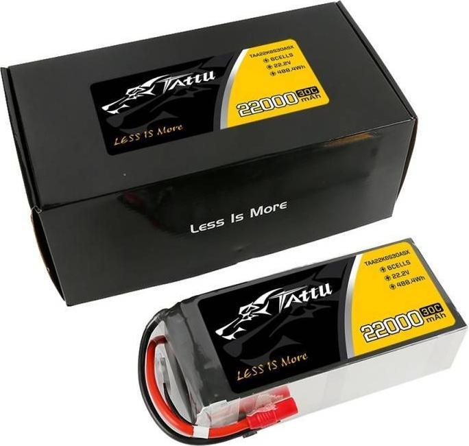 Actual product image Tattu Accumulator 22000mAh 22.2V 30C 6S1P LiPo AS150+XT150 (22.20 V, 22000 mAh)