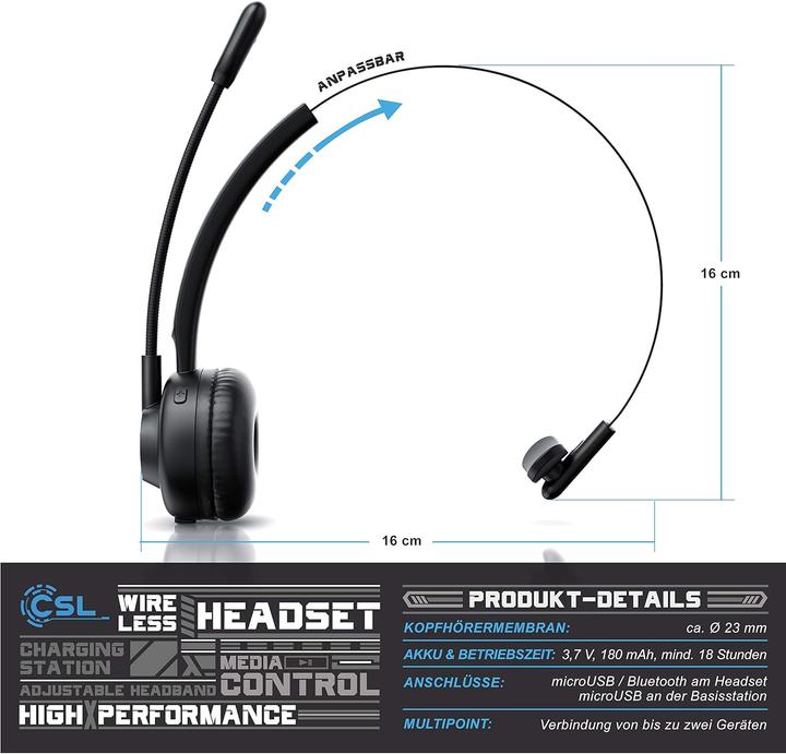 Image du produit CSL Headset mit Ladestation (Sans fil)