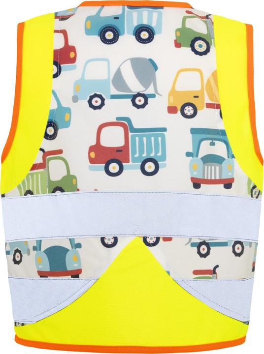 Produktbild Korntex Kinder Warnweste Vehicle Fun Gelb/Baufahrzeuge CO2 Neutral XXS EN 17353 ® ACTVEHCONYW (XXS)