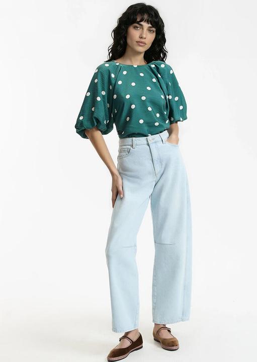 Immagine prodotto La Redoute Collections Bluse mit Rundhalsausschnitt Puffärmel mit Punkten (36)