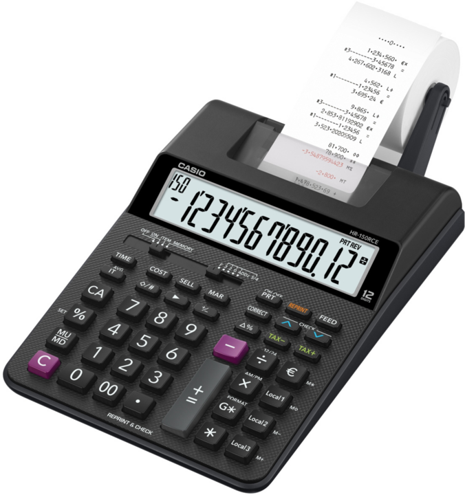 Actual product image Casio Hr-150rce (Batteries, Electrical connection)