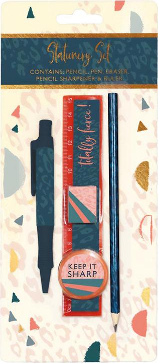 The Design Group Totally Fierce Stationery Set (Blue, Pink, Grey, 1 x)
