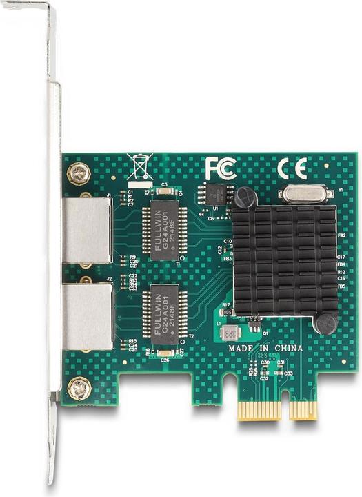 Image du produit Delock Carte PCI Express x1 vers 2 x RJ45 Gigabit LAN BCM (PCI-E x1)