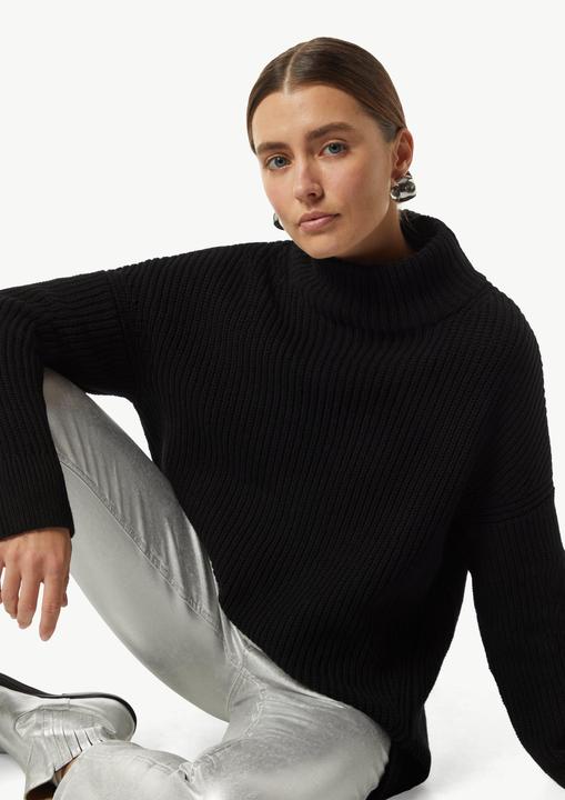 Produktbild Comma Strickpullover Langer Strickpullover mit Stehkragen (34)