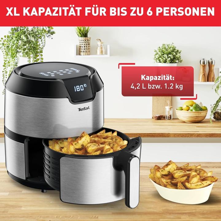 Produktbild Tefal EasyFry Deluxe Heissluftfritteuse (EY401D), Edelstahl