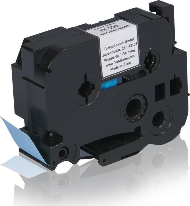 Inkadoo TZE551 P-Touch Farbband schwarz auf blau Laminat 24mm x 8m Kompatibel, passend für Brothe... (2.40 cm, Schwarz)