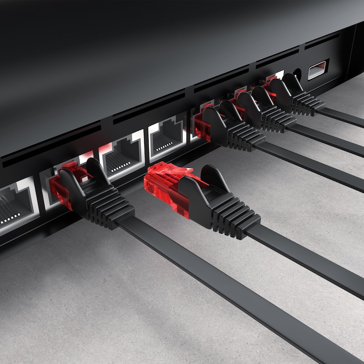 Immagine prodotto CSL Cavo di rete CAT.6 piatto - Cavo Ethernet Gigabit Lan RJ45 - comp. CAT.5 CAT.6 CAT.7 CAT.8 (UTP, CAT6, 1 m)