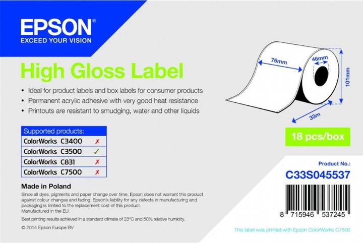 Immagine prodotto Epson etichetta ad alta brillantezza