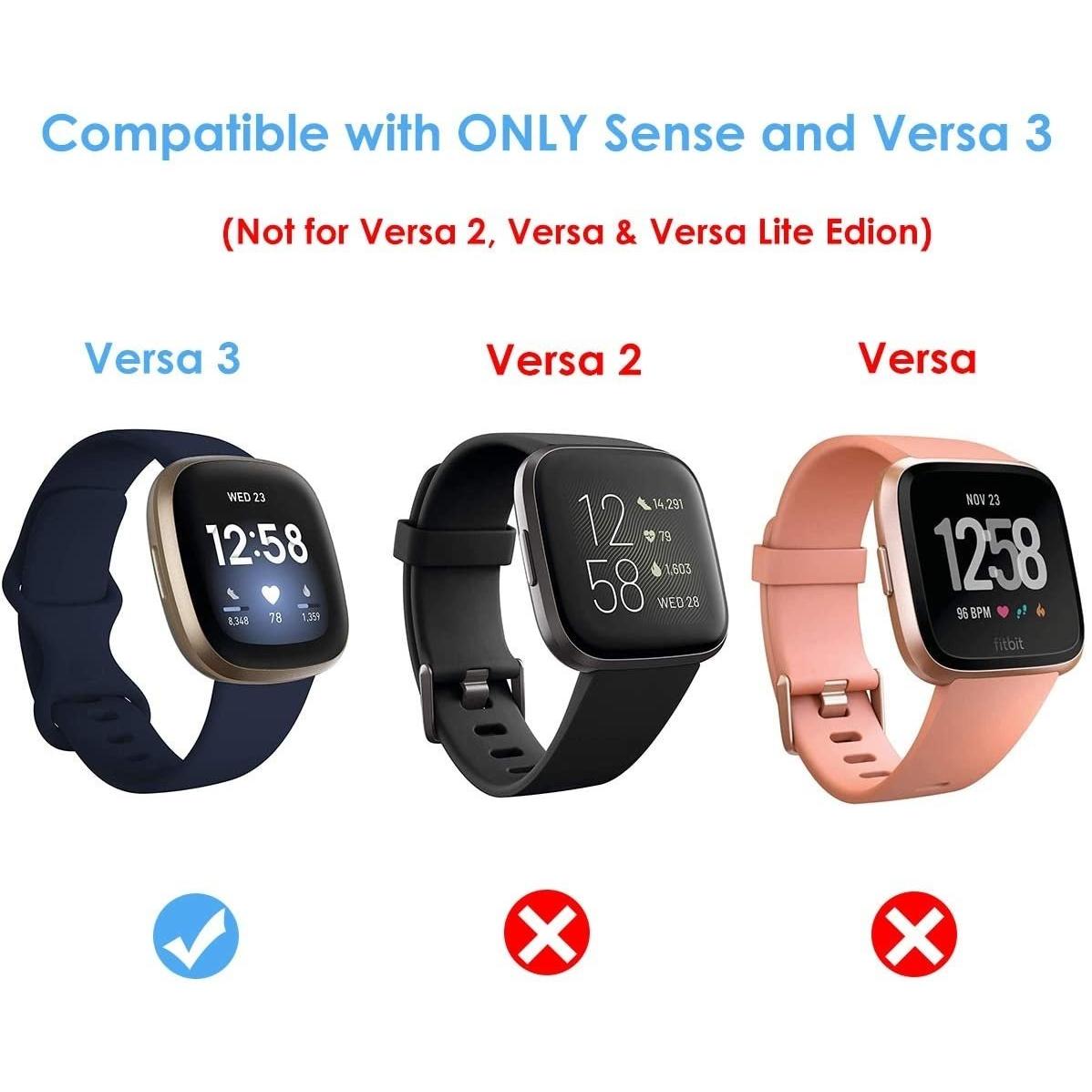 Thumbnail - Strap-it Armband (Leder, Versa 3), Uhrenarmband, Rosa