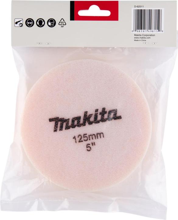 Actual product image Makita Sanding sponge for single disc/polishing machine, Ø125 mm, unperforated, 1 piece, orange (0)
