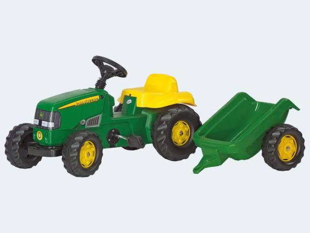 Actual product image Rolly Toys rollyKid John Deere tractor with trailer
