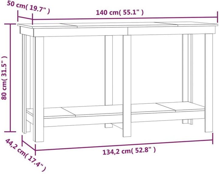 Actual product image vidaXL Werkbank (140 cm, 50 cm)