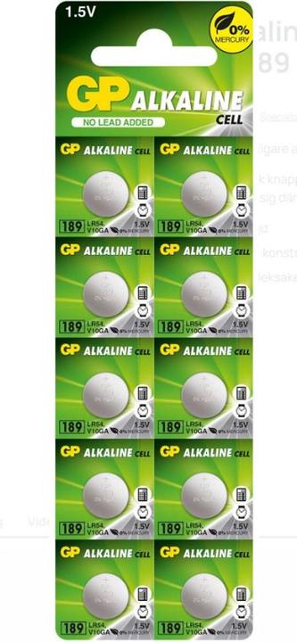 Produktbild GP Batteries GP Alkaline Knopfzelle 189, 10er (10 Stk., SR54, 44 mAh)