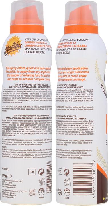Actual product image Malibu Kids Continuous Lotion Spray (Sun spray, SPF 50, 175 ml)