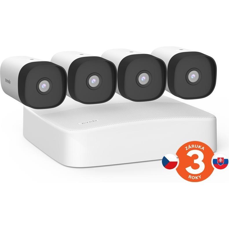 Tenda Zestaw Do Monitoringu 4-Kamery K4p-4tr (2560 x 1440 Pixels), Telecamera di rete, Bianco